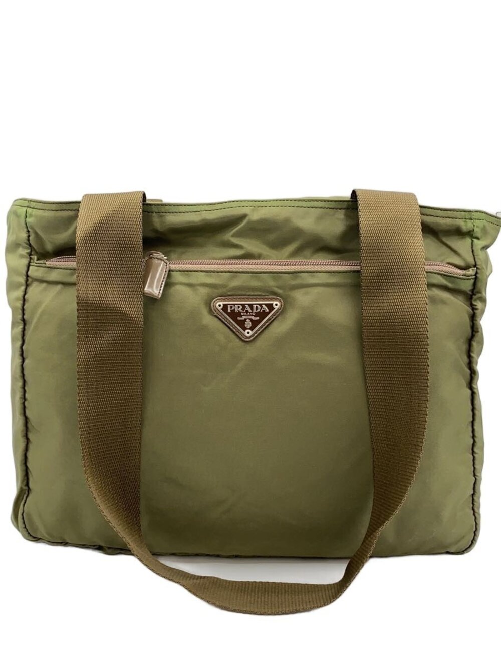 Prada Tote Tessuto Saffiano Bag Khaki Green